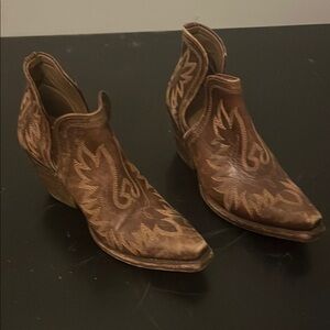 Brown Western Ankle Boots
